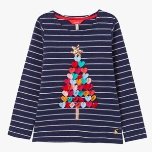 Joules Girl’s Navy Stripe Harbour Tree Knit Top, 2T